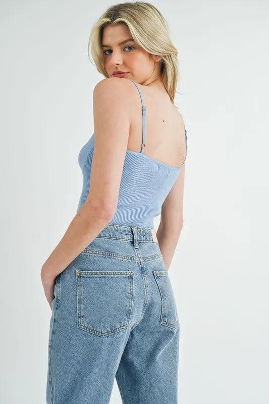 Scalloped Edge Ribbed Knit Cami