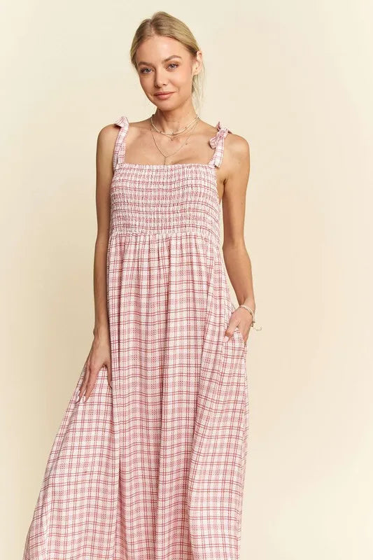 Smocked Sleeveless Maxi Cami Dress