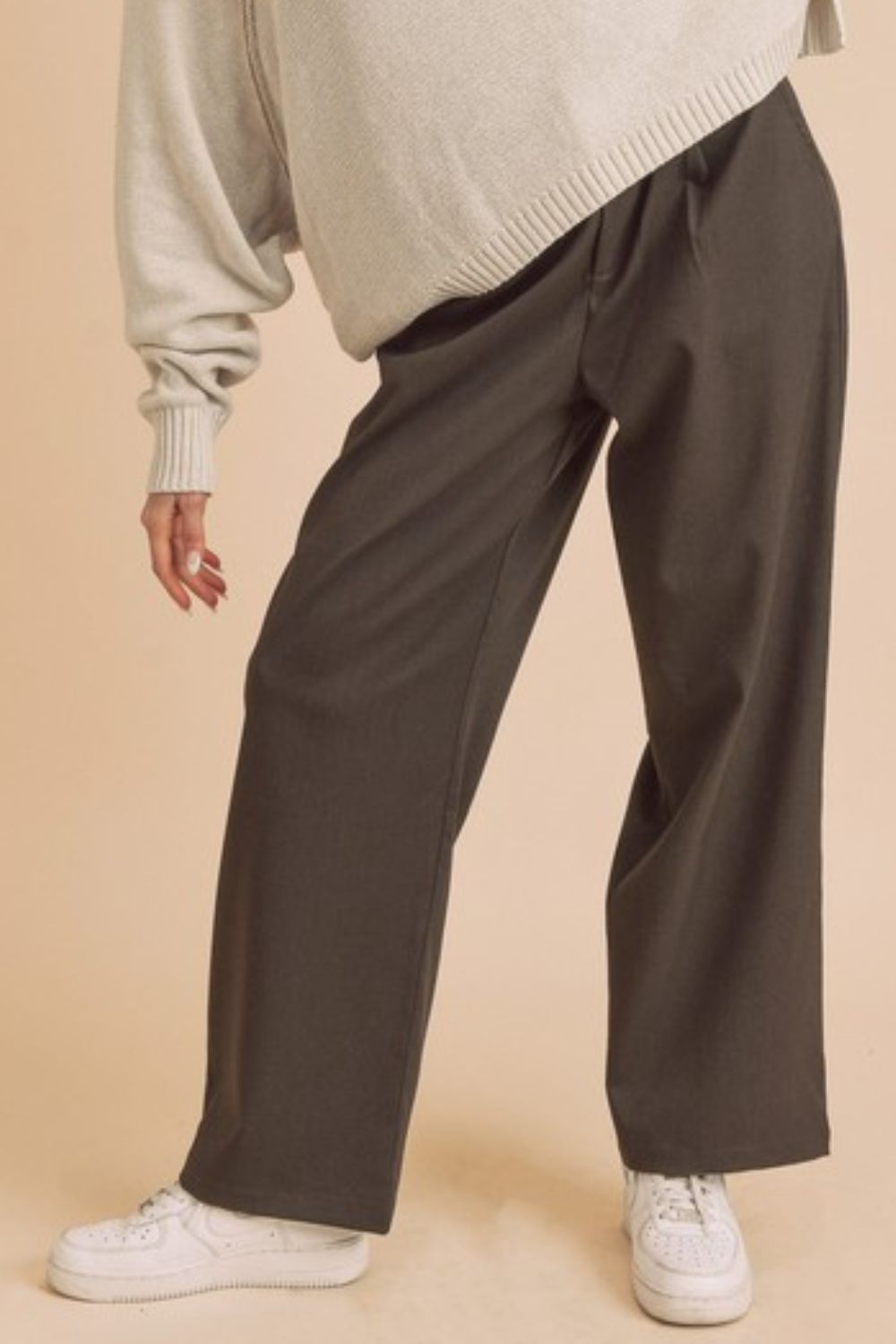 High Waist Wide Leg Pants with Side Pockets