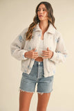 Floral Embroidered Fleece Teddy Jacket