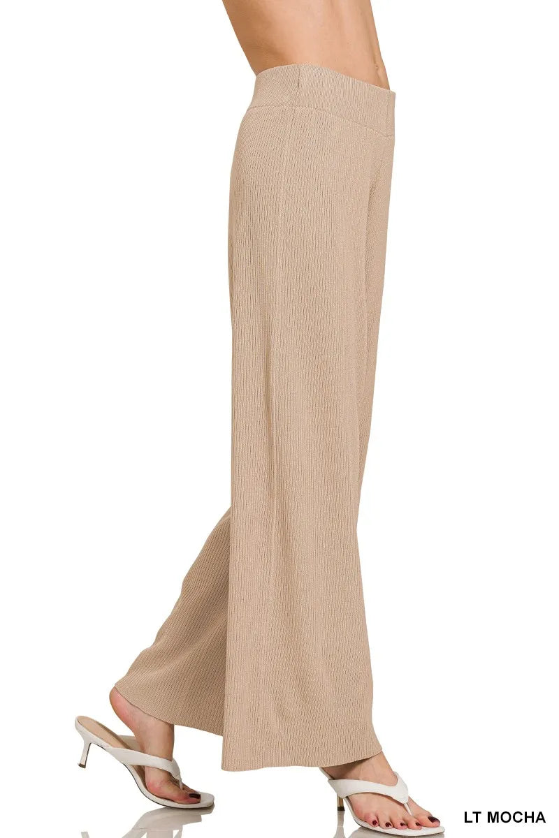 Viscose Ribbed Sweater Pants