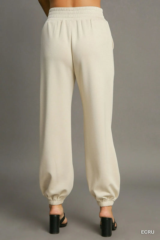 Drawstring Jogger Bottoms with Seam Accent