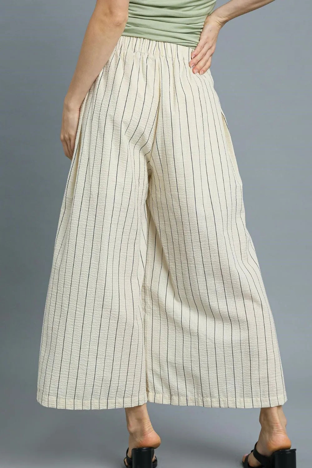 High-Waisted Wide Leg Striped Pants