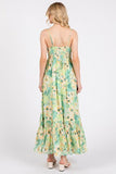 Mittoshop Floral Smocked Back Ruffled Hem Maxi Cami Dress