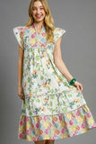Boho Blossom Empire Midi Dress