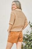 Hollow Out Polo Sweater Top
