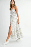 Floral Print Tiered Cami Maxi Dress