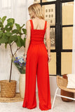 Full Size Smocking Top Wide Leg Jumpsuit Plus Size