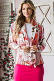 Full Size Shawl Floral Open Blazers Plus Size