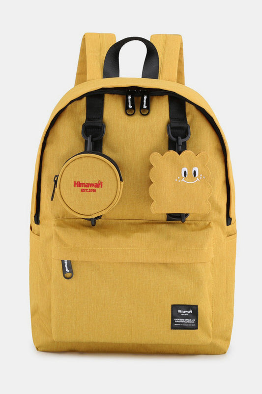 Waterproof Canvas Backpack Bag with Removable Coin Purse - Yellow