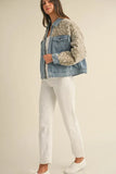 Quilted Paisley Print Contrast Denim Jacket