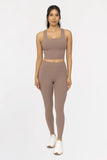 Square Neck Soft Ribbed Racerback Active Bra