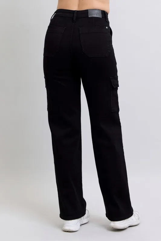 Full Size High Waist Cargo Wide Leg Jeans Plus Size