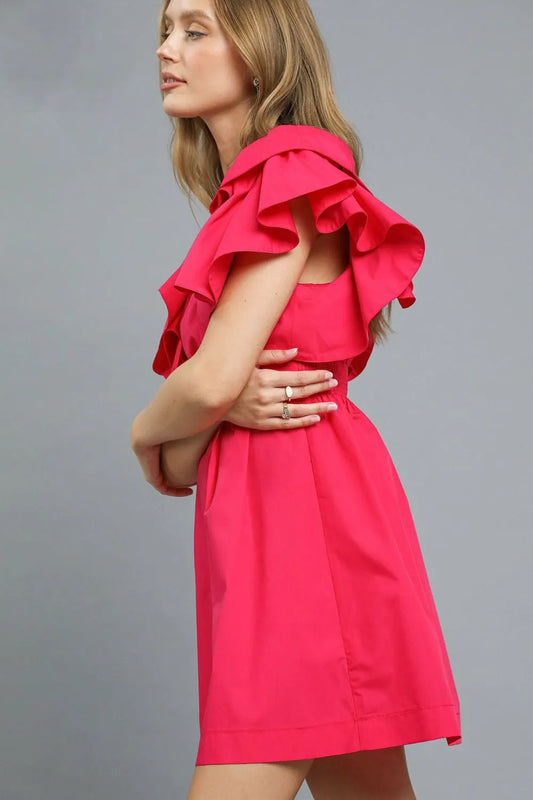 Tiered Ruffle Sleeve A-Line Party Dress