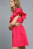 Tiered Ruffle Sleeve A-Line Party Dress