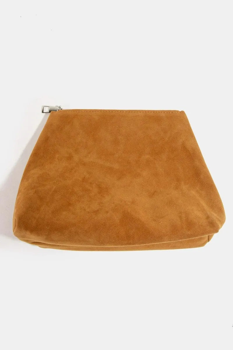 Double Fringe Suede Boho Chic Hobo Bag