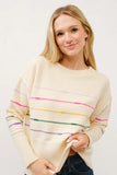 Multi Striped Pullover Sweater Top