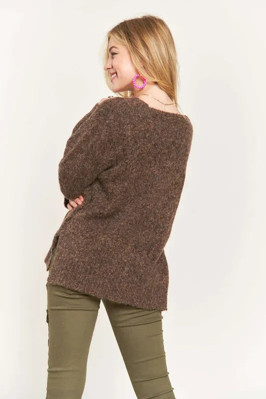 Two Tone Sweater Tunic Top
