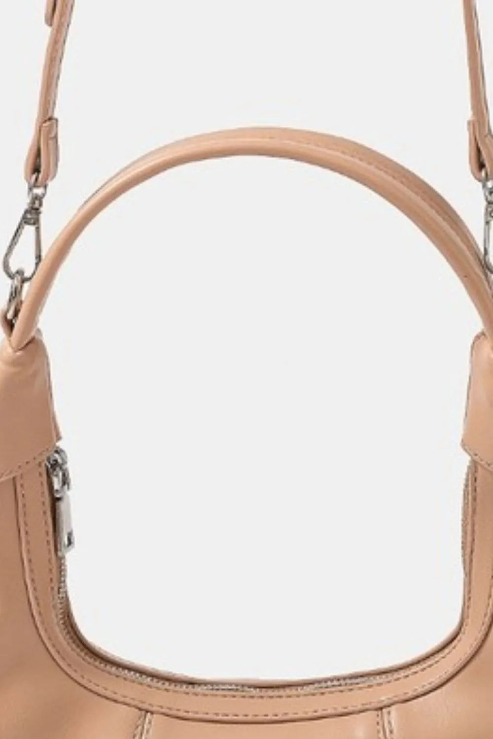 Premium Leather Curved Handle Convertible Handbag