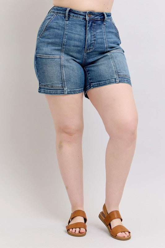 Full Size High Rise Denim Shorts Plus Size