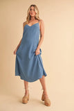 Side Button Midi Cami Dress