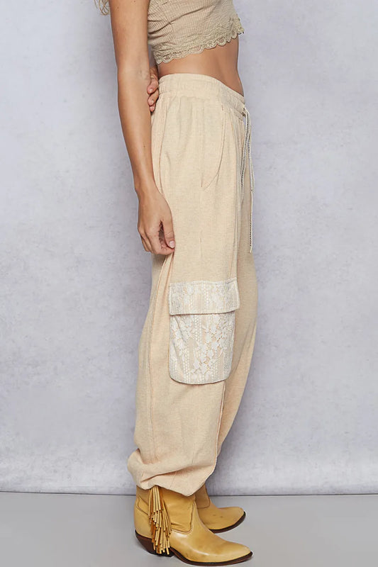 Elastic Waist Cargo Pocket Jogger Pants