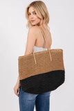 Straw Braided Beach Tote Bag