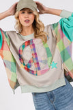 Contrast Peace Patch Dropped Shoulder Sweatshirt