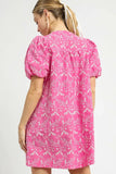 Romantic Puff Sleeve V-Neck Floral Dress