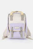 Contrast Water and Scratch-Resistant Nylon Backpack Bag - Lavender