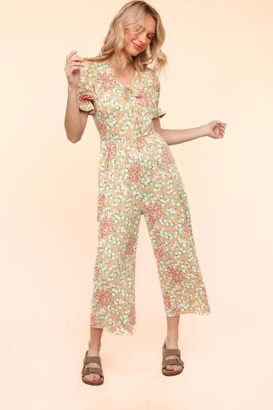 Flora Knit Spring Jumpsuit With Side Pockets