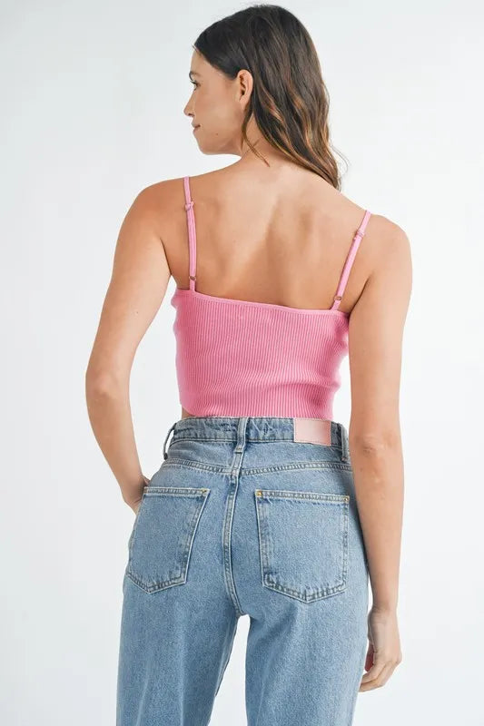 Scalloped Edge Ribbed Knit Cami