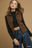 Zip-Up Tailored Vest with Pockets