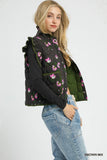 Floral Ruffle Quilted Snap Vest
