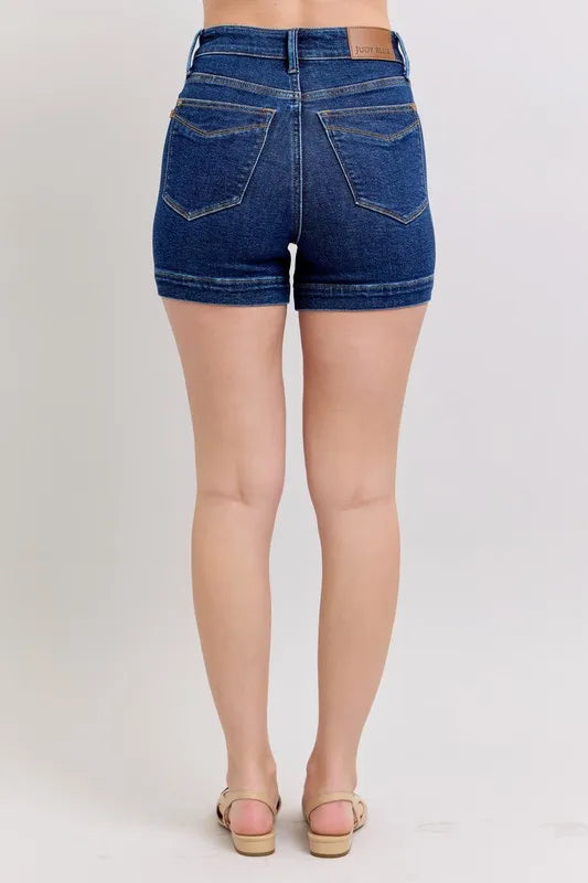 High Waist Tummy Control Denim Shorts