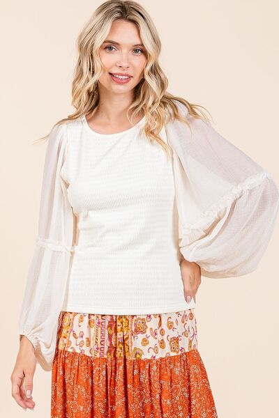 Color Block Round Neck Sweater
