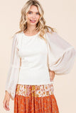 Color Block Round Neck Sweater