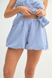 Gingham Tube Top and Shorts Set