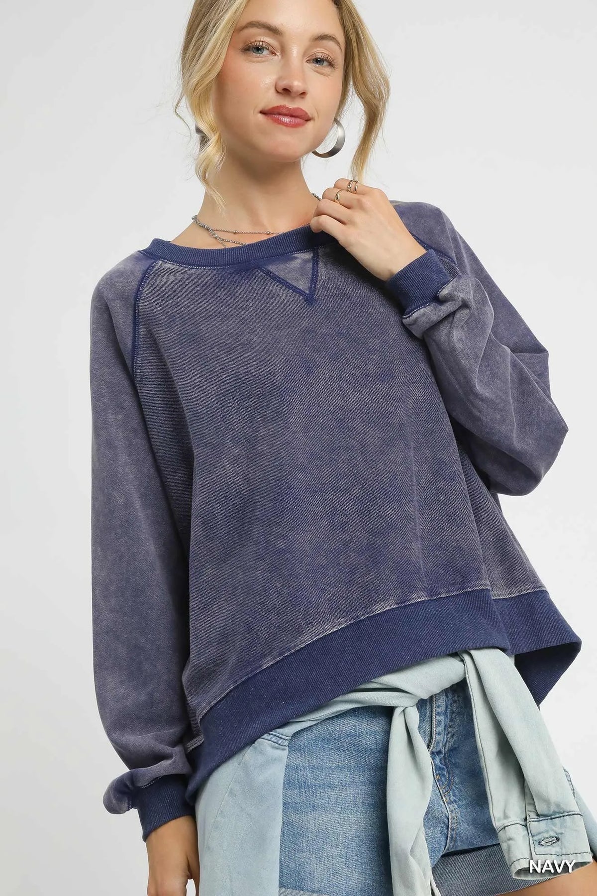Edgy Mineral Wash Terry Sweatshirt