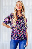Leopard Foil Printed Half Sleeve Summer Sweater