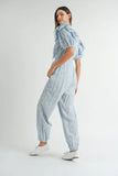 Eyelet Lace Ruffle Shoulder Jumpsuit