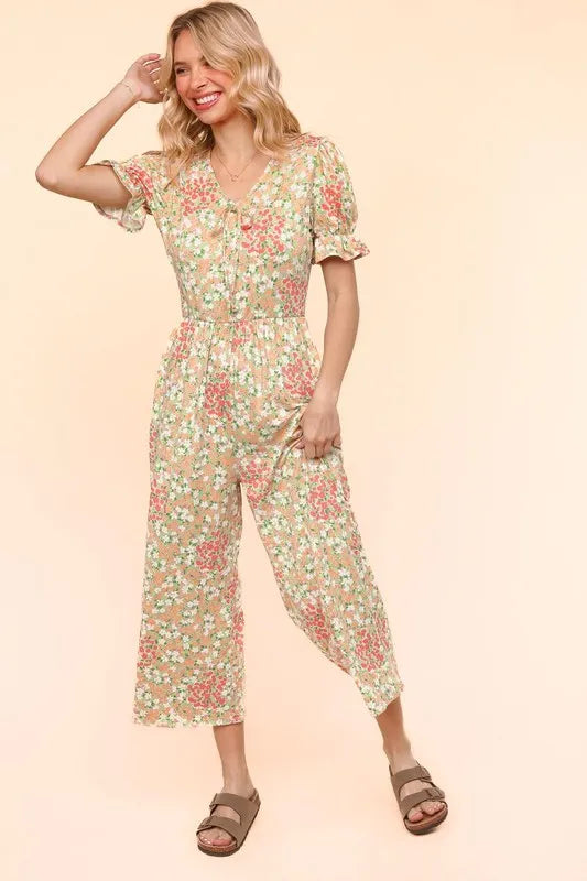 Flora Knit Spring Jumpsuit With Side Pockets