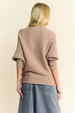 Round Neck Batwing Sleeve Sweater