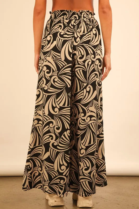 Printed Wide Leg Pants