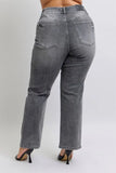 Full Size High Waist Rhinestone Straight Jeans Plus Size
