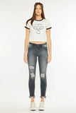 Edgy High Waist Tattered Ankle Jeans