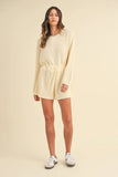 Round Neck Long Sleeve Sweater Romper