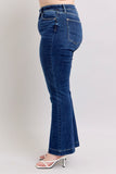 Full Size High Rise Flare Jeans with Pockets Plus Size