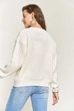 Rhinestone Accent Sweater Top
