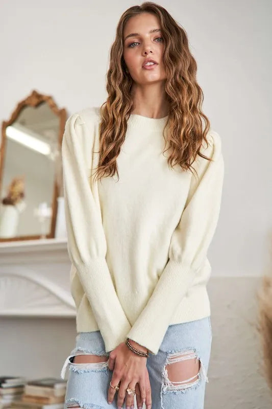 Puff Shoulder Sweater